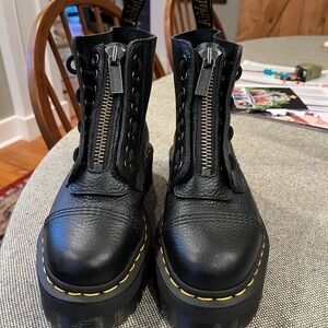 DR MARTENS SINCLAIR MILLED NAPPA LEATHER PLATFORM BOOTS